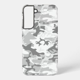 Funda Para Samsung Galaxy S22+ Camuflaje Gris Nieve Invernal, Militar, Ejército