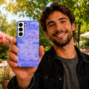 Funda Para Samsung Galaxy S22+ Camuflaje Patrón Abstracto Azul Pastel