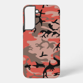 Funda Para Samsung Galaxy S22+ Camuflaje rojo y marrón, militar, ejército