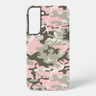 Funda Para Samsung Galaxy S22+ Camuflaje rosa y verde, militar, militar