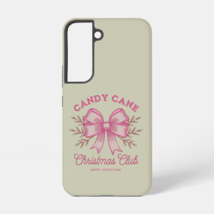 Funda Para Samsung Galaxy S22 Caña de Caramelo Rosa Club de Navidad Temporada de