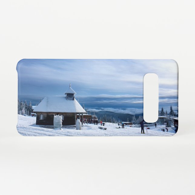 Funda Para Samsung Galaxy Capilla en la montaña de la nieve de los Alpes (Reverso horizontal)