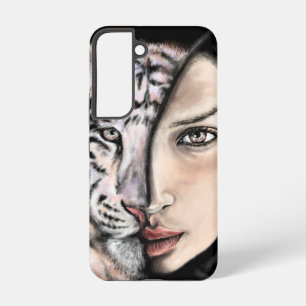 Funda Para Samsung Galaxy S22 Cara Chica de tigre blanco