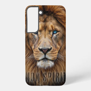 Funda Para Samsung Galaxy S22+ Cara Majestuosa de León con Ojos Azules   Animal S