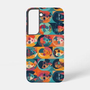 Funda Para Samsung Galaxy S22 Caras audaces y coloridas celebrando la individual