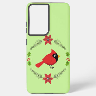 Funda Para Samsung Galaxy S21 Ultra Cardenal rojo Personalizado con flores