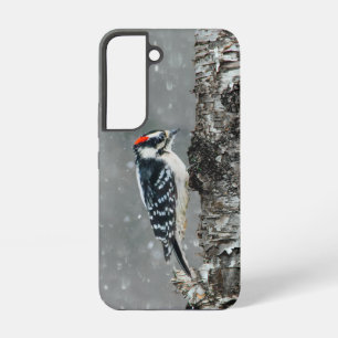 Funda Para Samsung Galaxy S22 Carpintero lechoso en nieve - Fotografía original