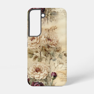 Funda Para Samsung Galaxy S22 Carta Floral Victoriana en Pergamino