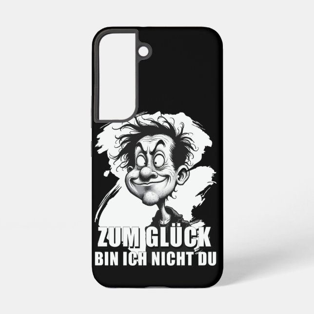 Funda Para Samsung Galaxy Cartoonkunst mit „Zum Glück…“-Zitat (Reverso )