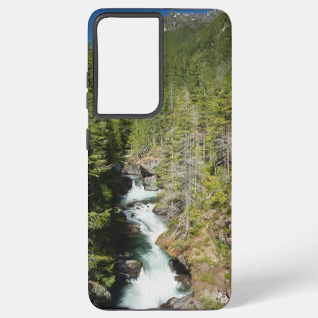 Funda Para Samsung Galaxy Cascada en el bosque nacional olímpico (Reverso )