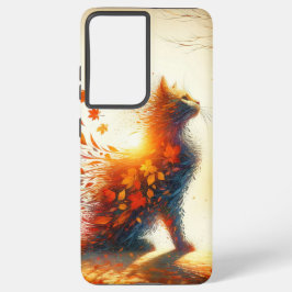 Funda Para Samsung Galaxy S21 Ultra Casilla de teléfono de diseño de hojas giratorias