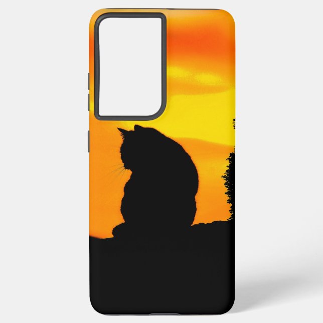 Funda Para Samsung Galaxy Cat Sunset (Reverso )