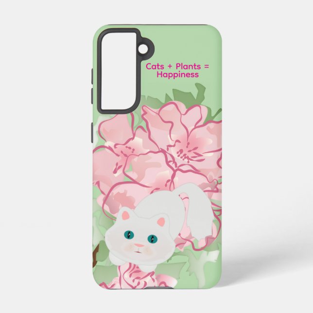 Funda Para Samsung Galaxy Cats & Plants Galaxy Case – Green (Reverso )