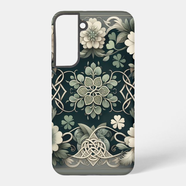 Funda Para Samsung Galaxy Celtic Clover Floral Charm (Reverso )
