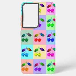 Funda Para Samsung Galaxy S21 Ultra Cerezas coloridas - Arte pop