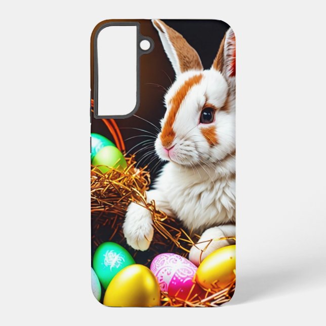 Funda Para Samsung Galaxy Cesta de conejo y huevos de Pascua (Reverso )