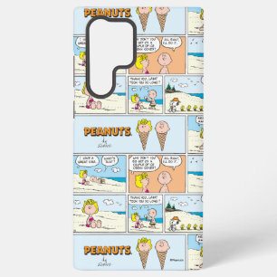 Funda Para Samsung Galaxy S22 Ultra Charlie Brown y Sally helado en la playa