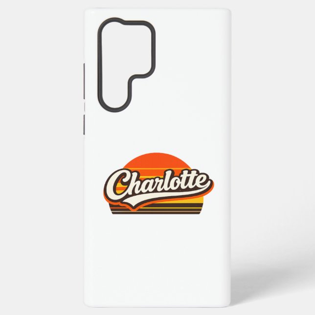 Funda Para Samsung Galaxy Charlotte Retro Sunset Personalized Name Design (Reverso )