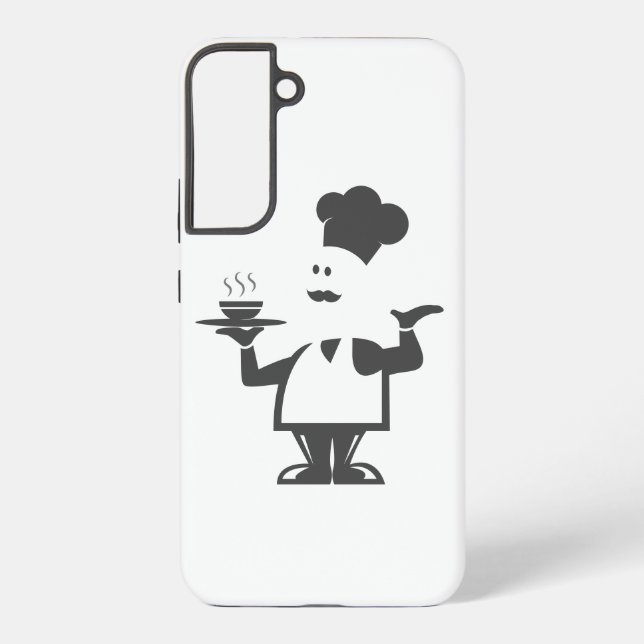 Funda Para Samsung Galaxy Chef sosteniendo un tazón de sopa (Reverso )
