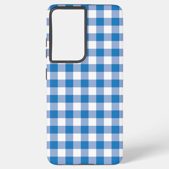 Funda Para Samsung Galaxy Cheques azules (Reverso )