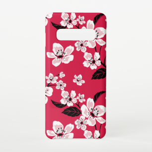 FUNDA PARA SAMSUNG GALAXY S10 CHERRY BLOSSOM - SAKURA (ROJO)