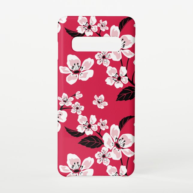 FUNDA PARA SAMSUNG GALAXY CHERRY BLOSSOM - SAKURA (ROJO) (Reverso)