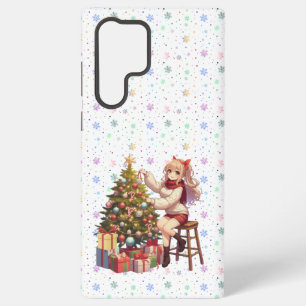 Funda Para Samsung Galaxy S22 Ultra Chica de anime suave recortando el árbol