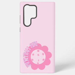 Funda Para Samsung Galaxy S22 Ultra Chica de Pickleball Flor Rosa