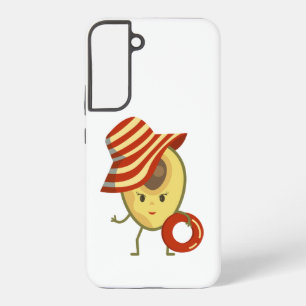 Funda Para Samsung Galaxy S22+ Chica de playa de aguacate con gorra solar y anill