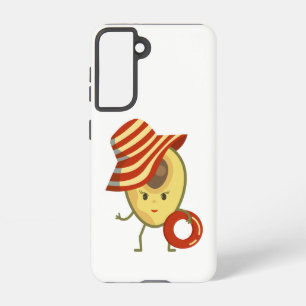 Funda Para Samsung Galaxy S21 Chica de playa de aguacate con gorra solar y anill