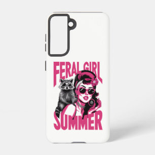 Funda Para Samsung Galaxy S21 Chica Feral de Vintage Summer Opossum Funny Raccoo