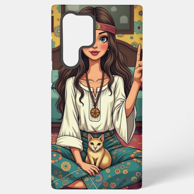Funda Para Samsung Galaxy Chica hippie (Reverso )