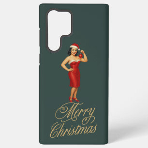 Funda Para Samsung Galaxy S22 Ultra Chica navideña pin-up glamour vintage