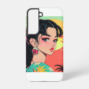 Funda Para Samsung Galaxy S22 Chica Tropical Anime Sunset