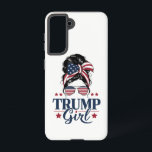 Funda Para Samsung Galaxy S21 Chica Trump Moño Desordenado Trump 2024 Elección A<br><div class="desc">Chica Trump Moño Desordenado Trump 2024 Elección Americana Bandera</div>