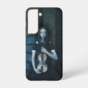 Funda Para Samsung Galaxy S22 Chica Victoriana Gótica con Violín Fantasía Oscura
