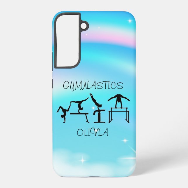 Funda Para Samsung Galaxy Chicas Gimnasia Bizada con Arcoiris (Reverso )