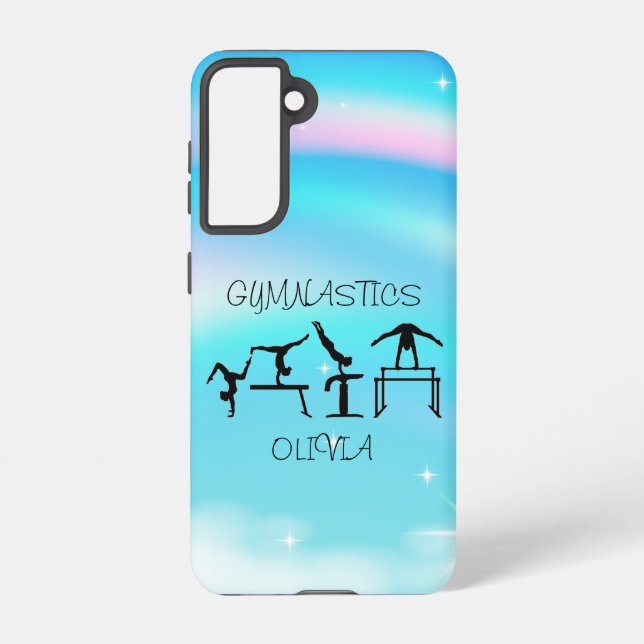 Funda Para Samsung Galaxy Chicas Gimnasia Bizada con Arcoiris (Reverso )