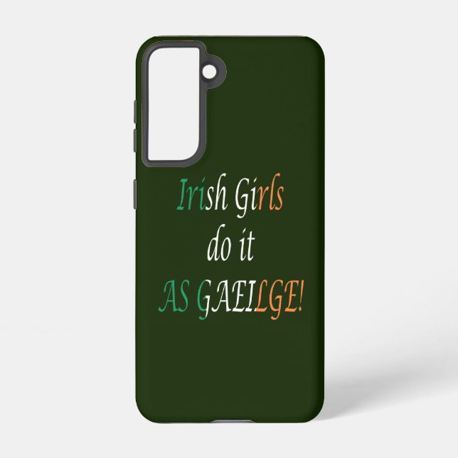 Funda Para Samsung Galaxy Chicas irlandeses hacen gaélico en señal de bander (Reverso )