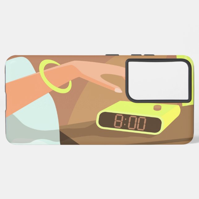 Funda Para Samsung Galaxy Chicas presionando con la mano el botón de sondeo  (Reverso Horizontal)