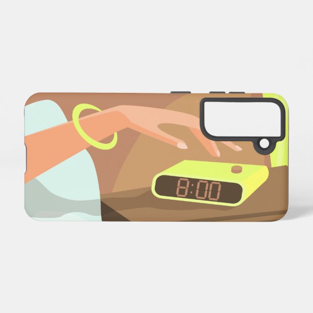 Funda Para Samsung Galaxy Chicas presionando con la mano el botón de sondeo  (Reverso Horizontal)