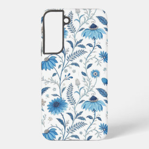 Funda Para Samsung Galaxy S22+ Chinoiserie Blue Echinacea Pattern