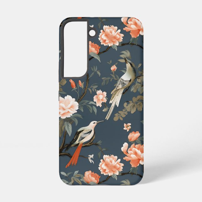 Funda Para Samsung Galaxy Chinoiserie floral sobre Denim Blue (Reverso )