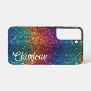 Funda Para Samsung Galaxy S22 Chispa de Arcoíris Metálico Personalizado Elegante