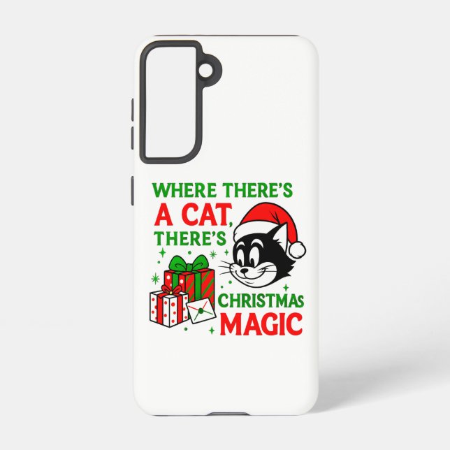 Funda Para Samsung Galaxy Christmas Cat Holiday Tech Accessory for cat lover (Reverso )