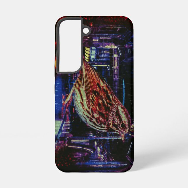 Funda Para Samsung Galaxy Ciberpunk Sparrow en Neon Cityscape (Reverso )