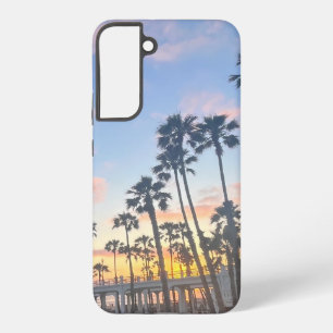 Funda Para Samsung Galaxy S22+ Cielo Azul con Nubes Rosadas Oceanside California