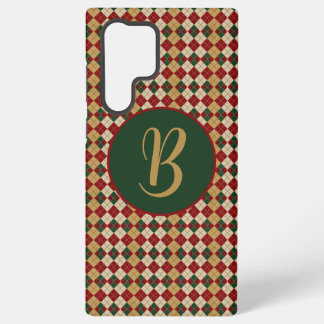 Funda Para Samsung Galaxy S22 Ultra Clásico, patrón argyle de Navidad/invierno