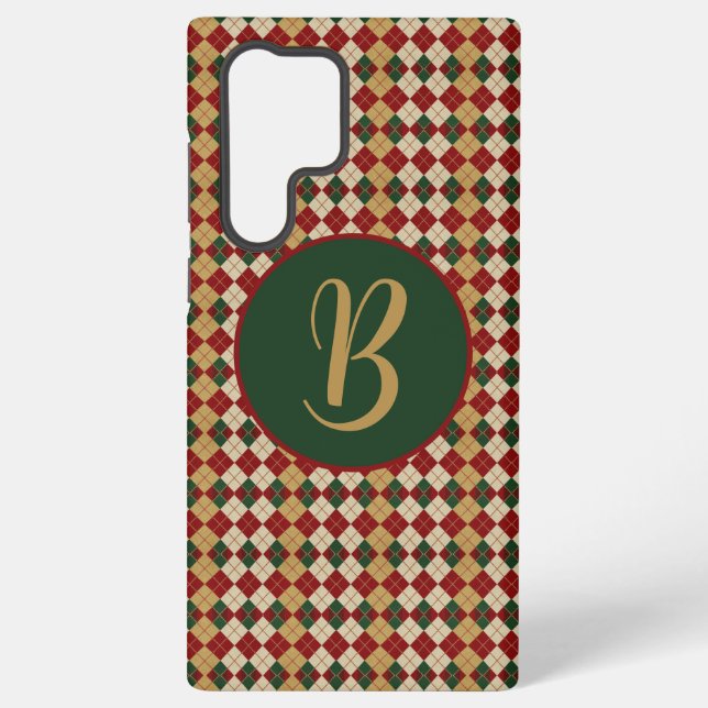 Funda Para Samsung Galaxy Clásico, patrón argyle de Navidad/invierno (Reverso )