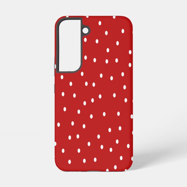 Funda Para Samsung Galaxy Clásicos puntos de polka rojo y blanco (Reverso )